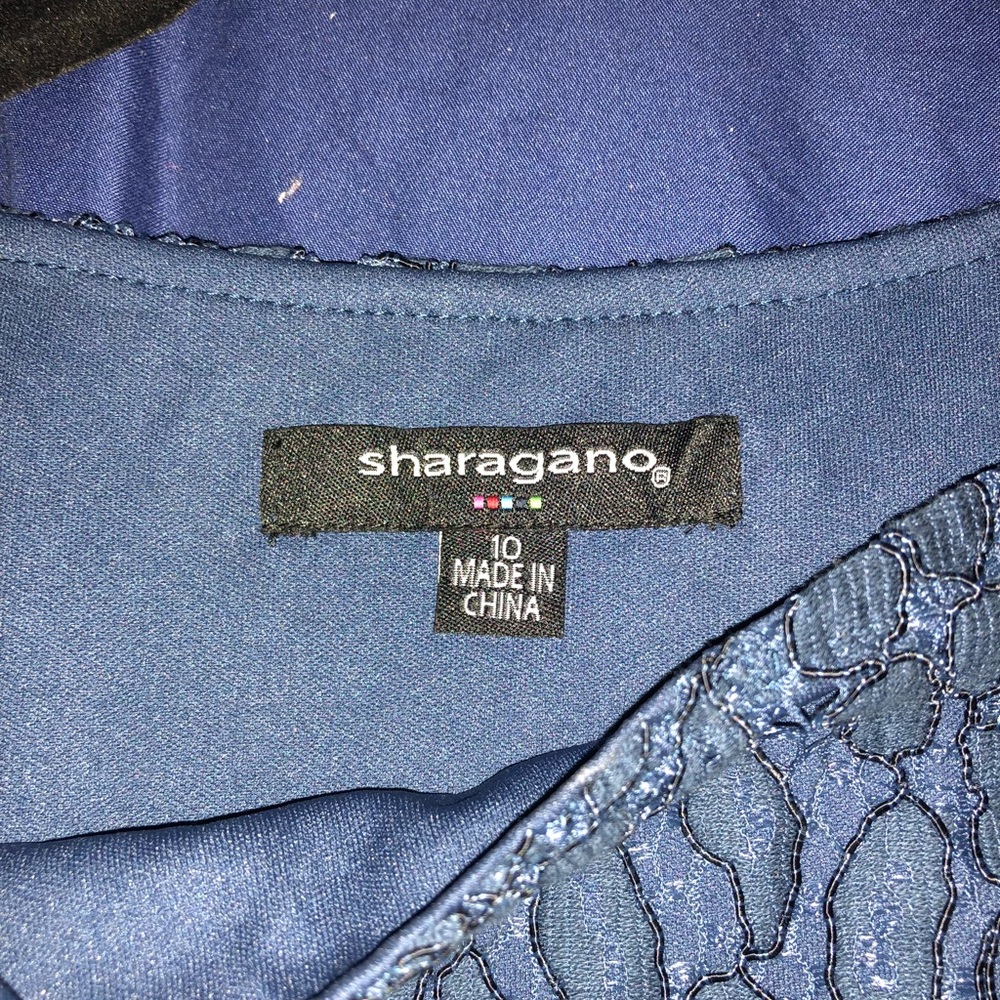 Sharagano Blue Lace Dress